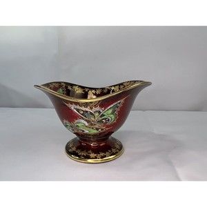 Antique Crown Devon Sylvan Lustrine Fieldings Porcelain Bowl circa 30S Butterfly